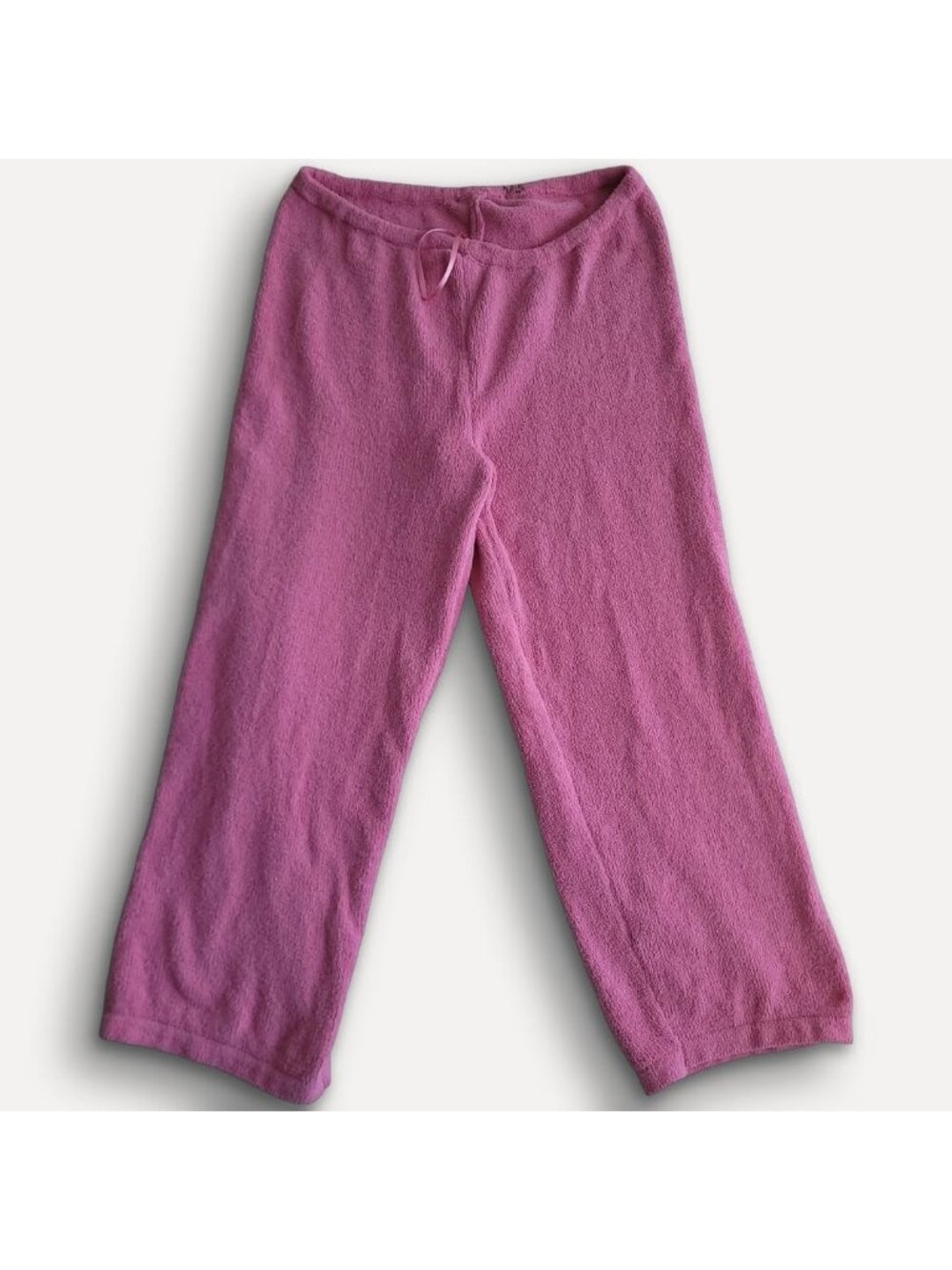 Oversized Hot Pink Mohair Fleece Soft Wide Leg Winter Trousers